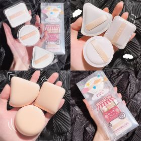 3pcs Makeup Sponge Puff Dry Wet Dual Use Liquid Foundation Smooth Powder Pro Cosmetic Puff Kit Round Square Triangle Shape