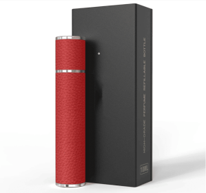 PSXCYB010red  10ml luxury perfume bottle, portable perfume bottle, magnetic suction leather leak-proof Refillable perfume bottle cologne spray