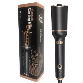 Multi-Automatic Hair Curler Hair Curling Iron LCD Ceramic Rotating Hair Waver Magic Curling Wand Irons Hair Styling Tools (Plug standard: EU, Color: Black)