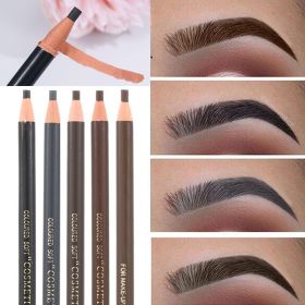 1 pce/3 PCS Eyebrow Positioning Pen Tattoo Liner Pencil Tint Long Lasting Waterproof Drawing Eye Makeup Peel Off Pull Line Eyebrow Pencil (Color: Black)