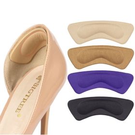 2 Pairs Heel Insoles Patch Pain Relief Anti-wear Shoe Cushion Pads Feet Care Heel Protector Adhesive Back Sticker Shoes Insert (Color: Beige, size: 2 pairs)